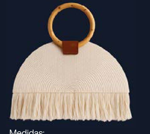 Bolso de mano con aro de madera