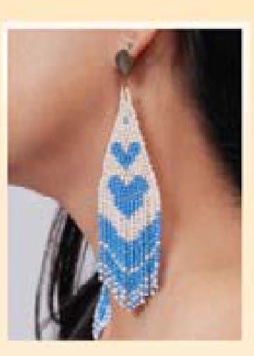Aretes de mostacilla — azul