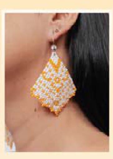 Aretes de mostacilla — naranja