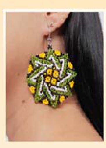 Aretes de mostacilla — verde